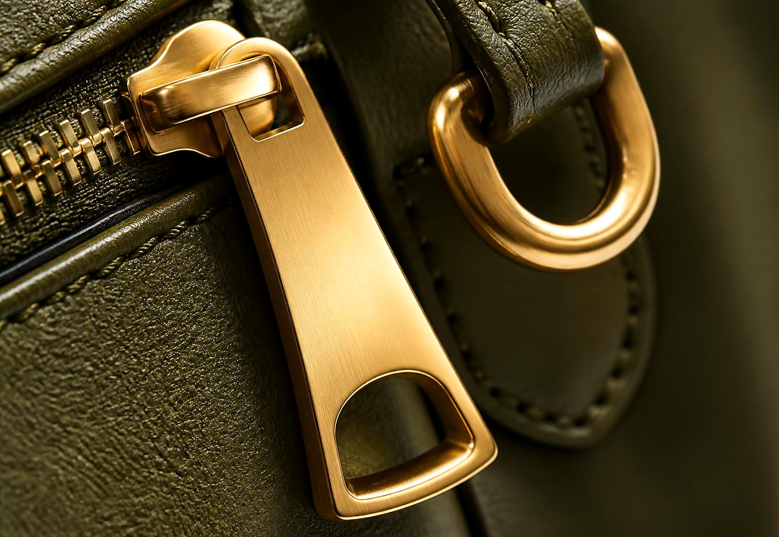 Soft-gold BATWA hardware in macro